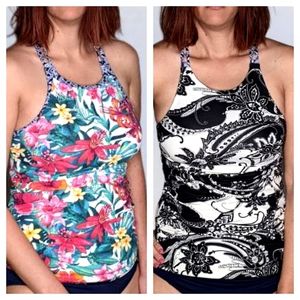 TOMMY BAHAMA Reversible High Neck Tankini ~ NWOT